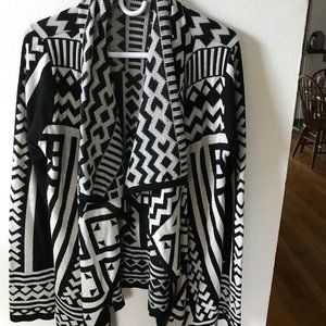 Black and White Tapered Sweater